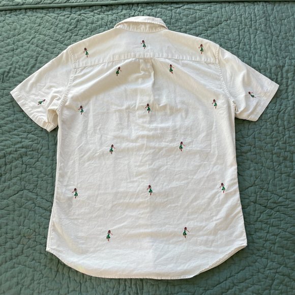 Gap Hula Girl Embroidered Collared Short Sleeve Shirt - Picture 3 of 3